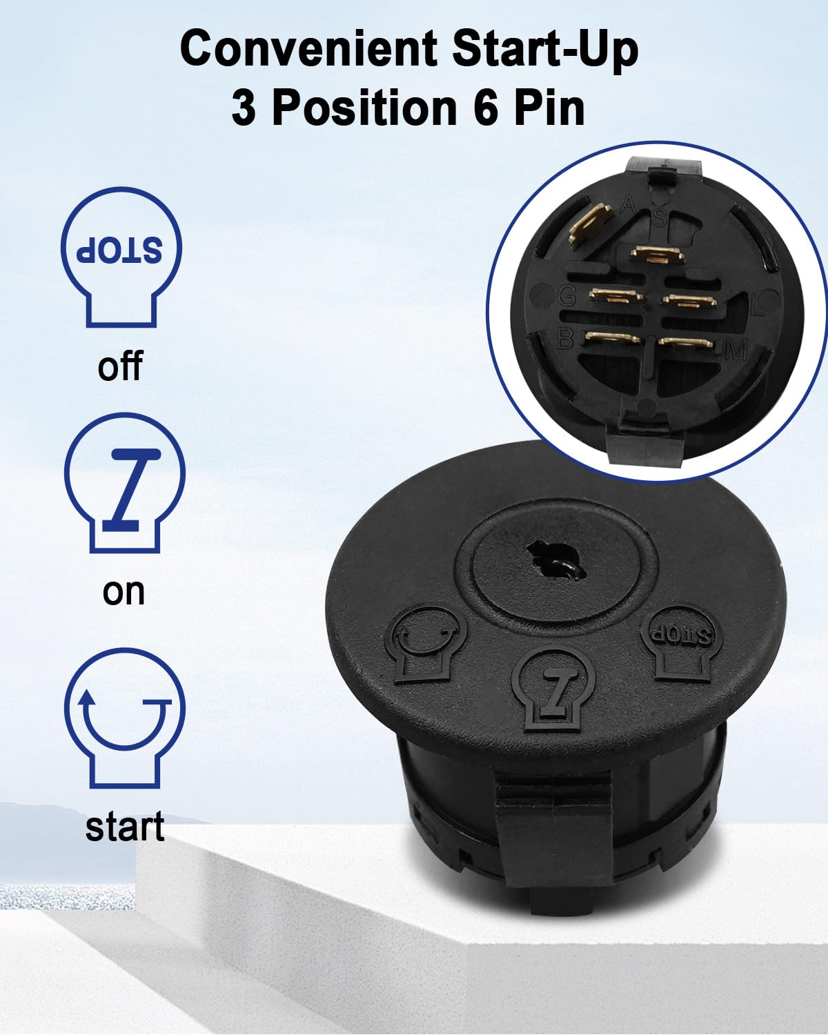 Amazon.com : AUGREX 3 Position 6 Pin Ignition Start Switch with